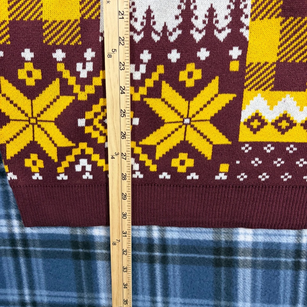 NFL Washington Commanders Ugly Christmas Sweater Mens XL Burgundy Gold New Tags - Picture 5 of 7